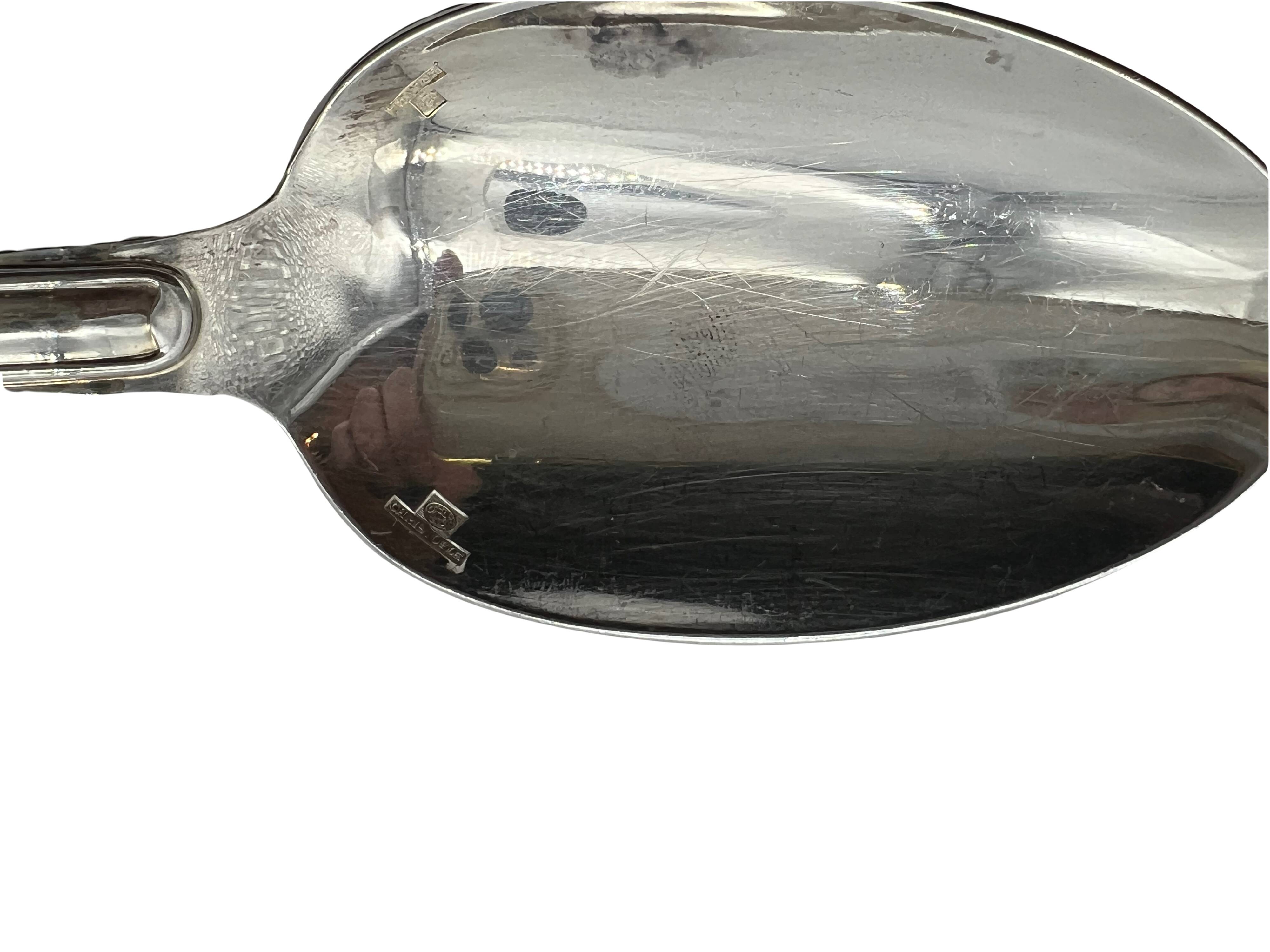 12 large Christofle spoons, Versailles model, silver plated metal