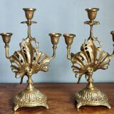 Antique bronze candlesticks