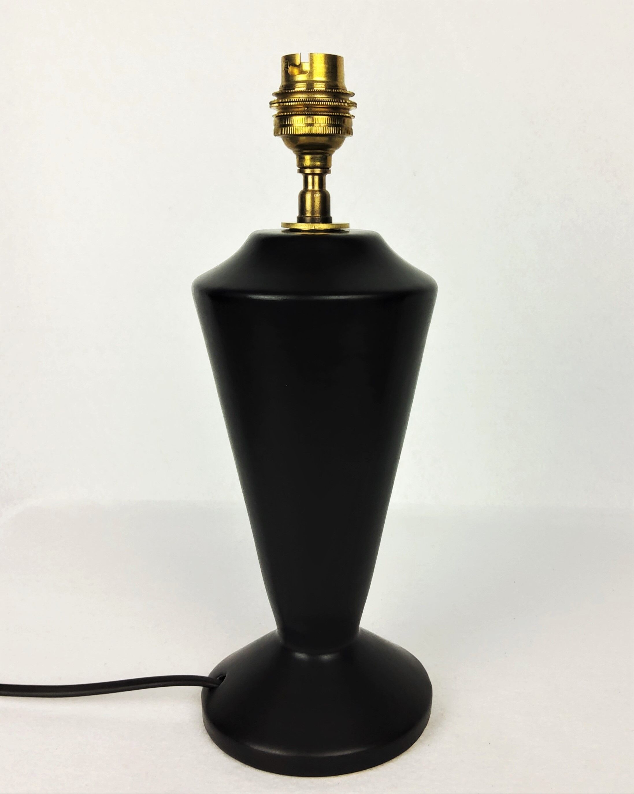 Vintage black ceramic lamp 1950
