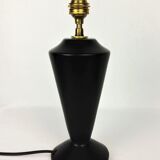 Vintage black ceramic lamp 1950