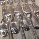 9 silver-plated dessert forks by Christofle Vendome