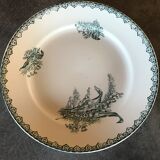 Flat hollow in earthenware st amandinoise st amand model lily of the valley