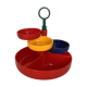 Plastic servant with 3 rotating cups