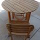 Table et 2 chaises pliantes de jardin en bois naturel