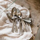Silver heart spoon (set of 10) "leather"