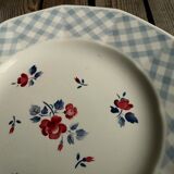 Old Round Plate in Ceramics by Digoin Sarreguemines Model Bastia