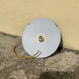 Suspension in green and white enamelled sheet metal gold threads and socket Indus Ferme