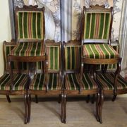 Set of six Charles X period chairs, finely marquetry in rosewood.