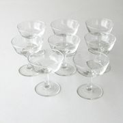 8 old champagne glasses vintage model in cut glass