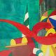 Surrealist painting, Bent Karl Jacobsen, Denmark 1970s