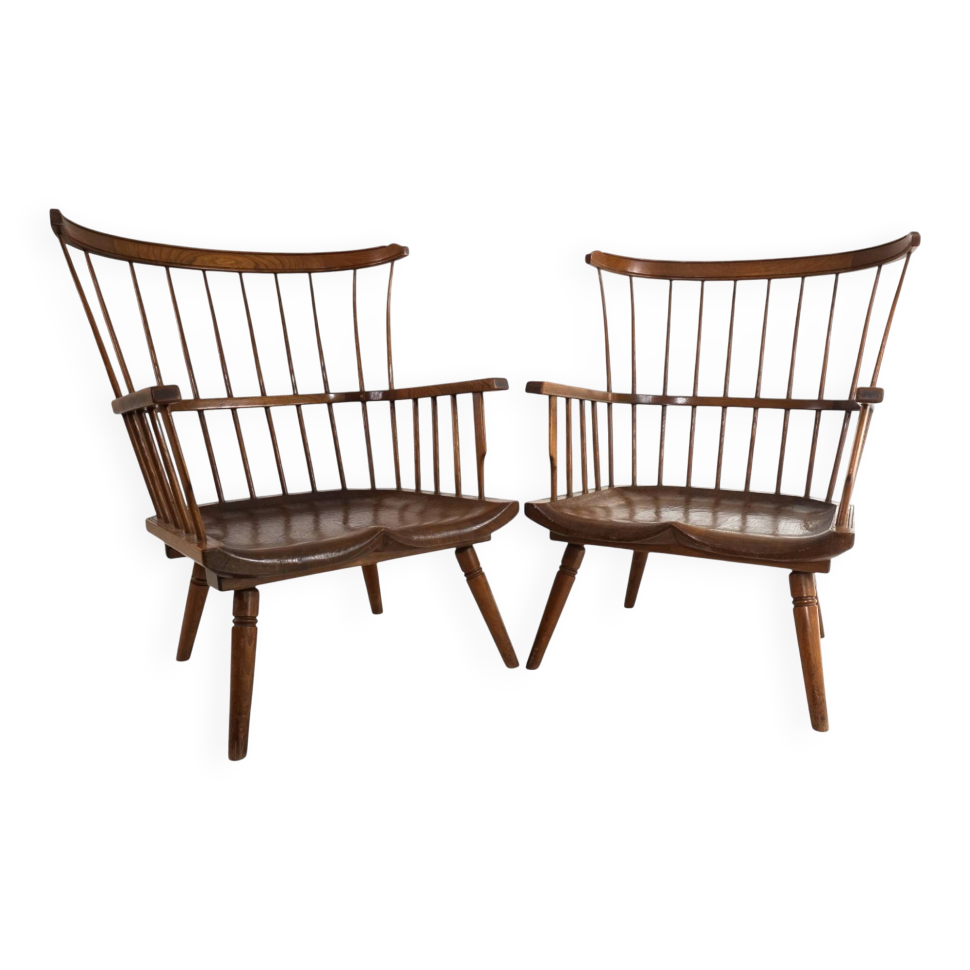 Paire de fauteuils lounge Windsor faits à la main, Angleterre, vers 1960