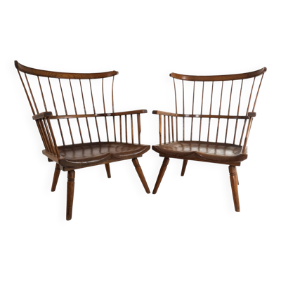 Paire de fauteuils lounge Windsor faits à la main, Angleterre, vers 1960