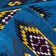 Romanian handwoven carpet with blue ground and yellow details