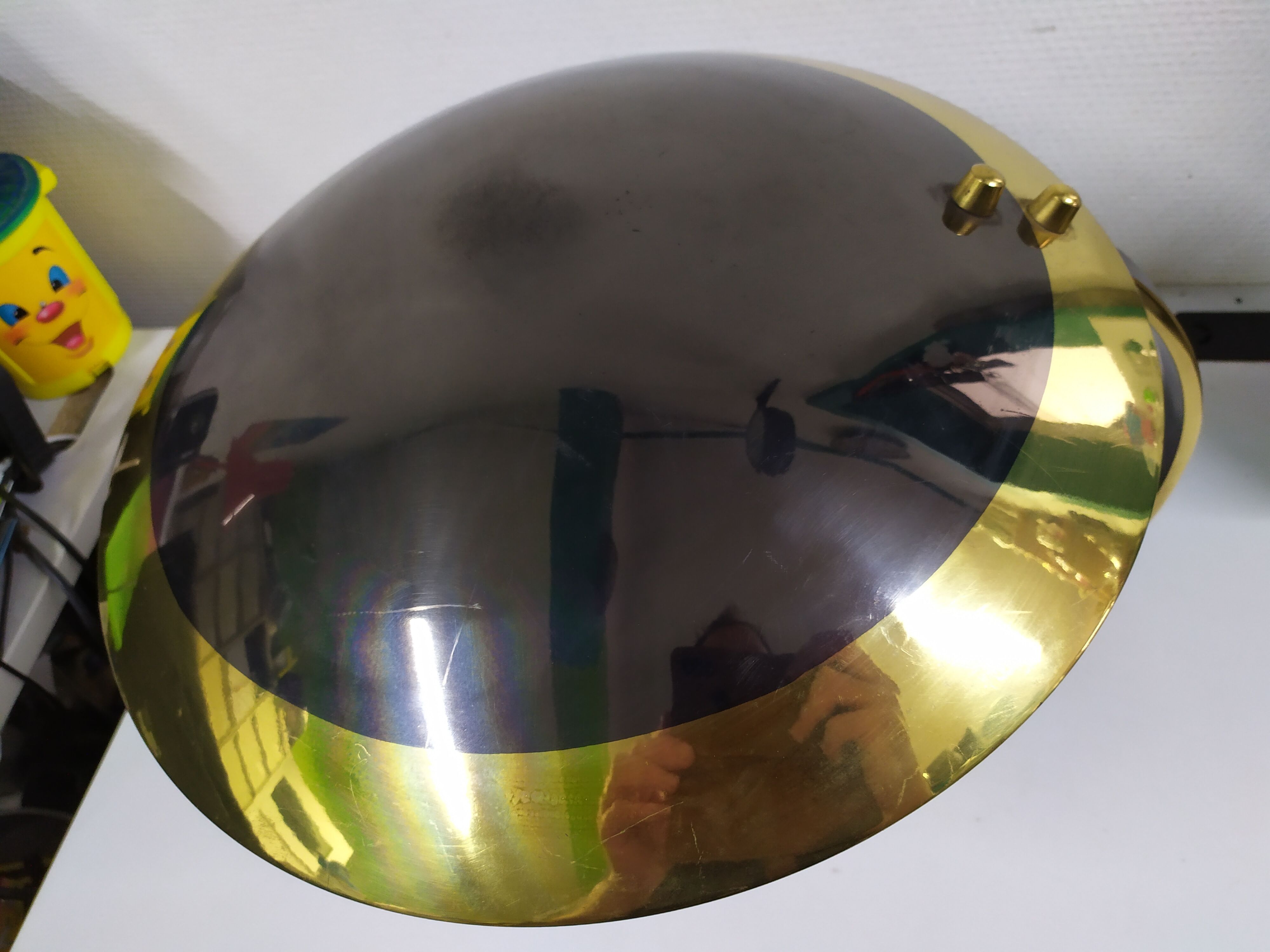 Black brass desk lamp 1950 italy