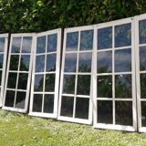 Lot of 4 oak windows H141xL112/117cm old small panes