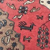 Tapis pakistanais rose fait main