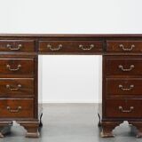 English desk with leather desk top and 9 drawers
