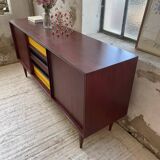 Enfilade scandinave moderniste en teck à 4 tiroirs
