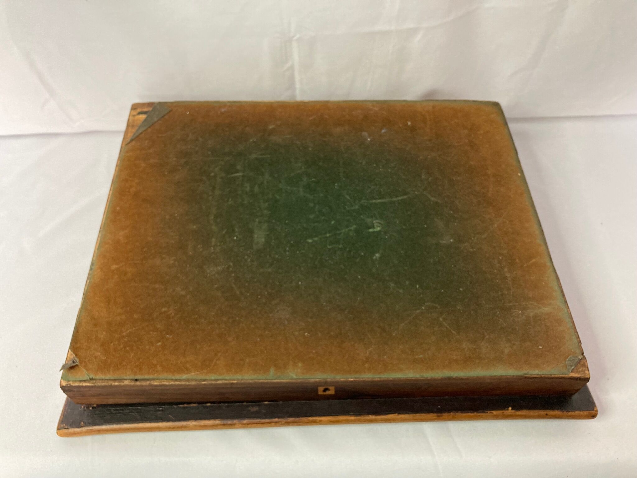 Old wooden writing board over leather early twentieth century
