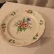 Plat assiette de service en porcelaine Lunéville fleurs tulipe-rose début du XXeme siecle