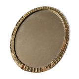 Old oval mirror gilded wood mercurized