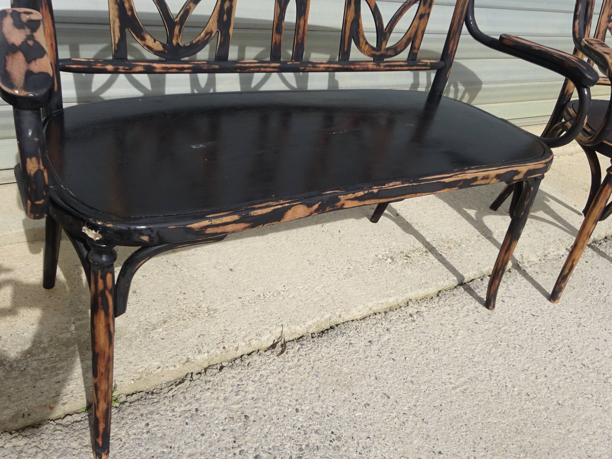 Baumann salon, armchair, bench and bistro chair