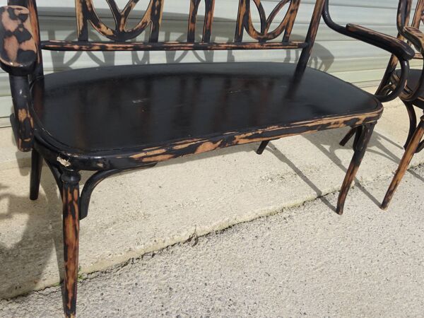 Salon Baumann, fauteuil, banquette et chaise bistrot