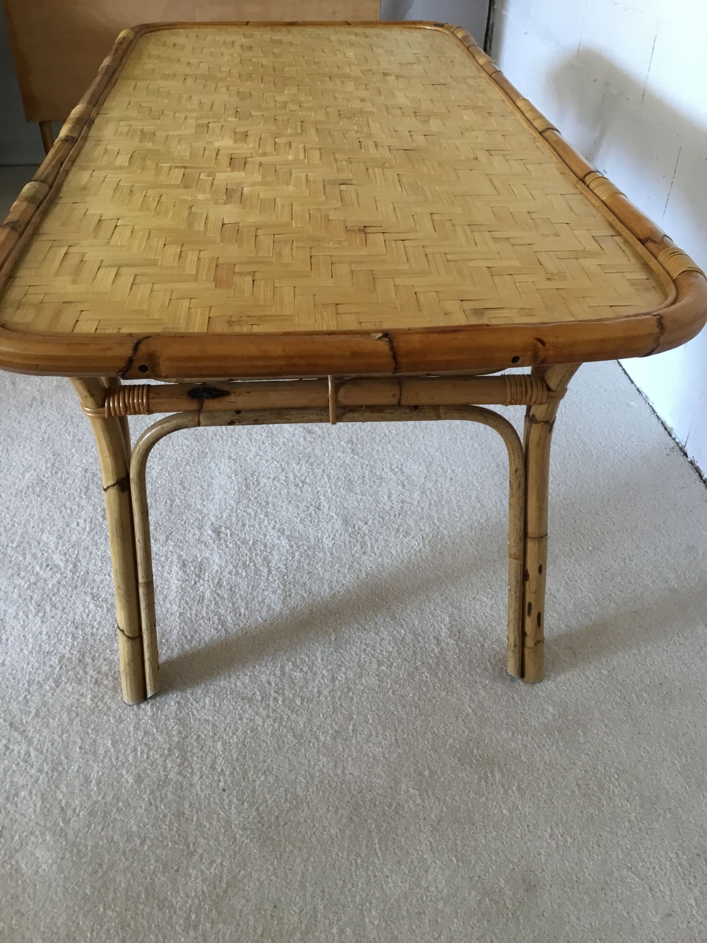 Vintage rattan table