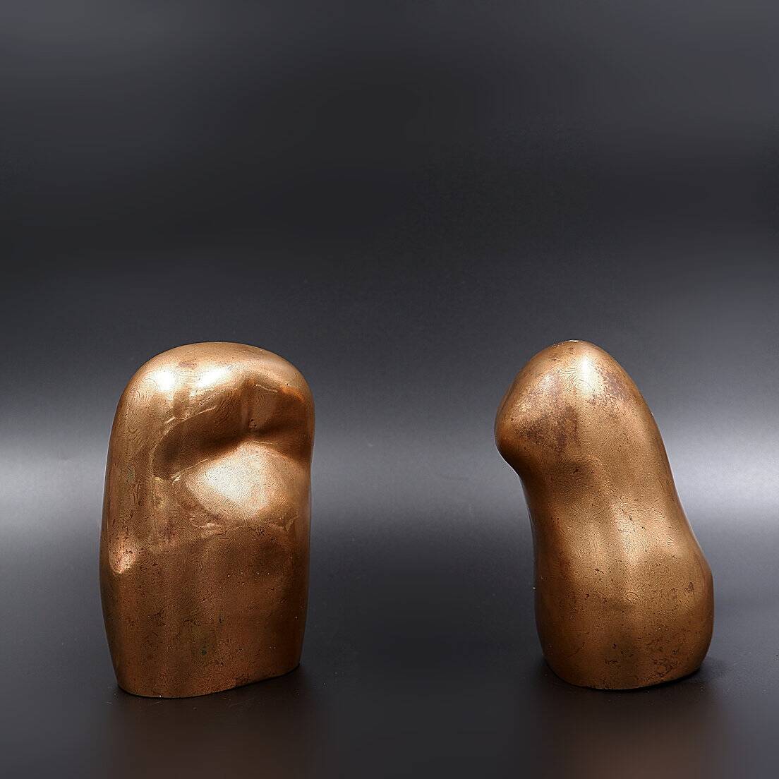 Bronze busts of men and women