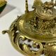 Vintage writing kit - Old inkwell and neoclassical ink pad in gilded bronze XIXth