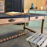 Louis XIII style table in raw oak