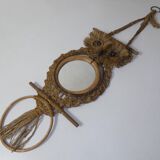 Miroir chouette hibou en macramé