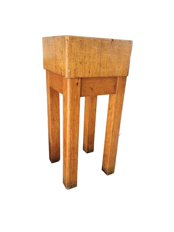 Authentique billot de boucher sur pied - Bois de bout