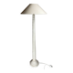 Midcentury French Alabaster floor lamp with bouclé shade, 1950s