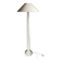 Midcentury French Alabaster floor lamp with bouclé shade, 1950s