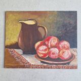 Still life with fruit, oil on hardboard