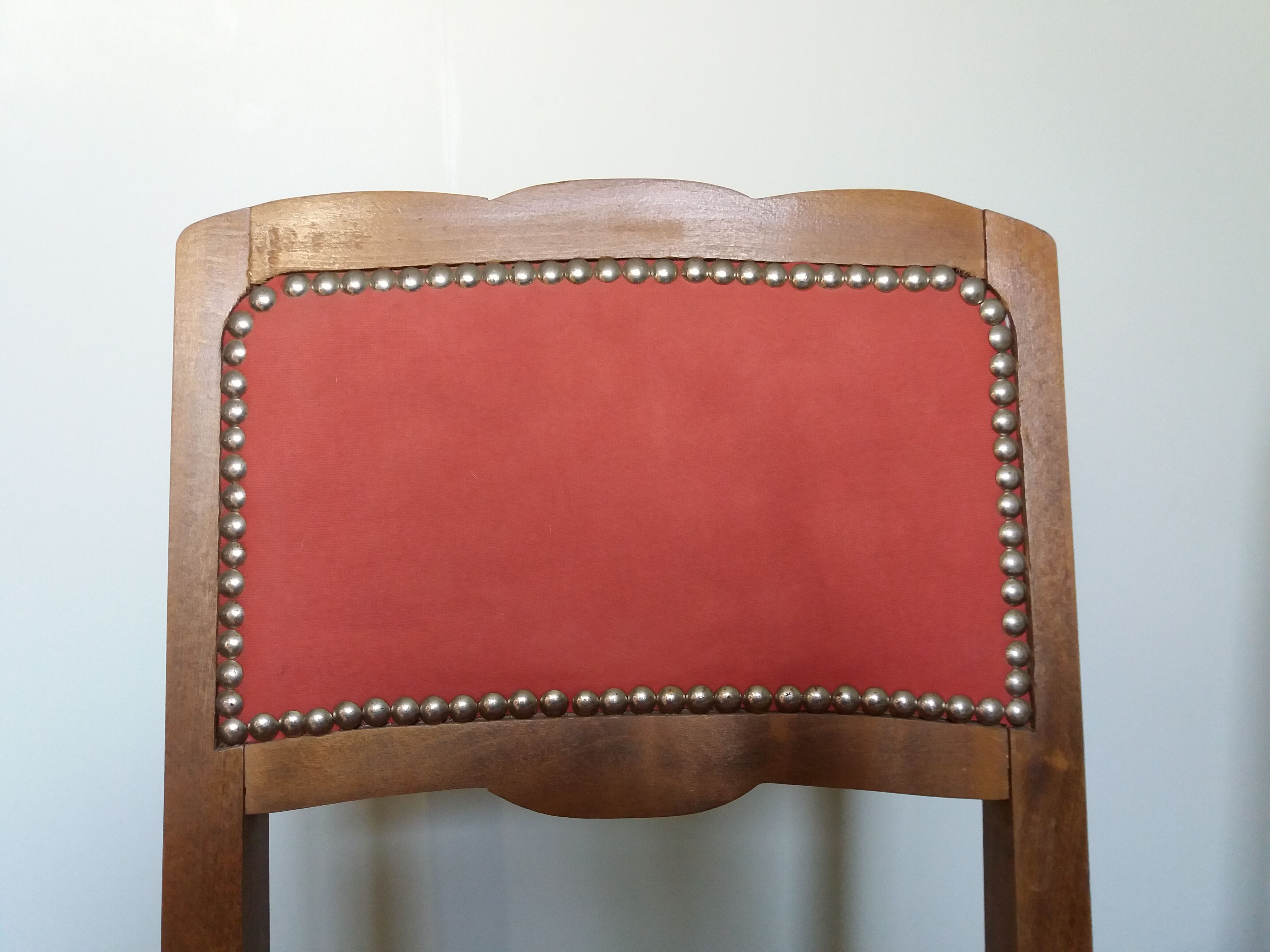 2 Art Deco upholstered and wood chairs