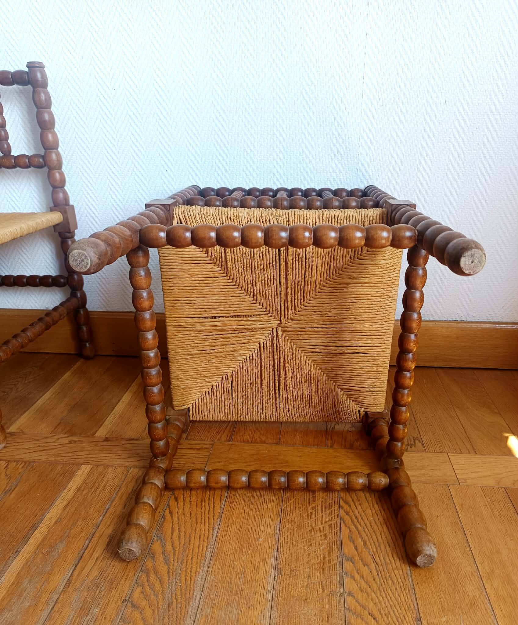 Paire de chaises bobin dites "coin de feu", Hollande