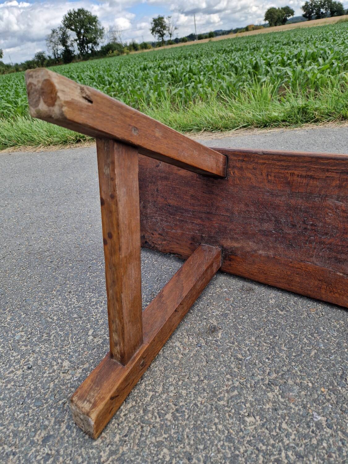 Solid oak bench