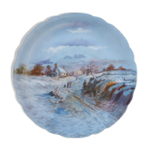 Antique porcelain dish from Limoges JEAN POUYAT hand-painted signed Lecram landscape Countryside