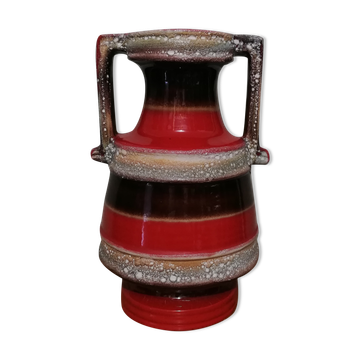 Vase à anses fat lava et céramique