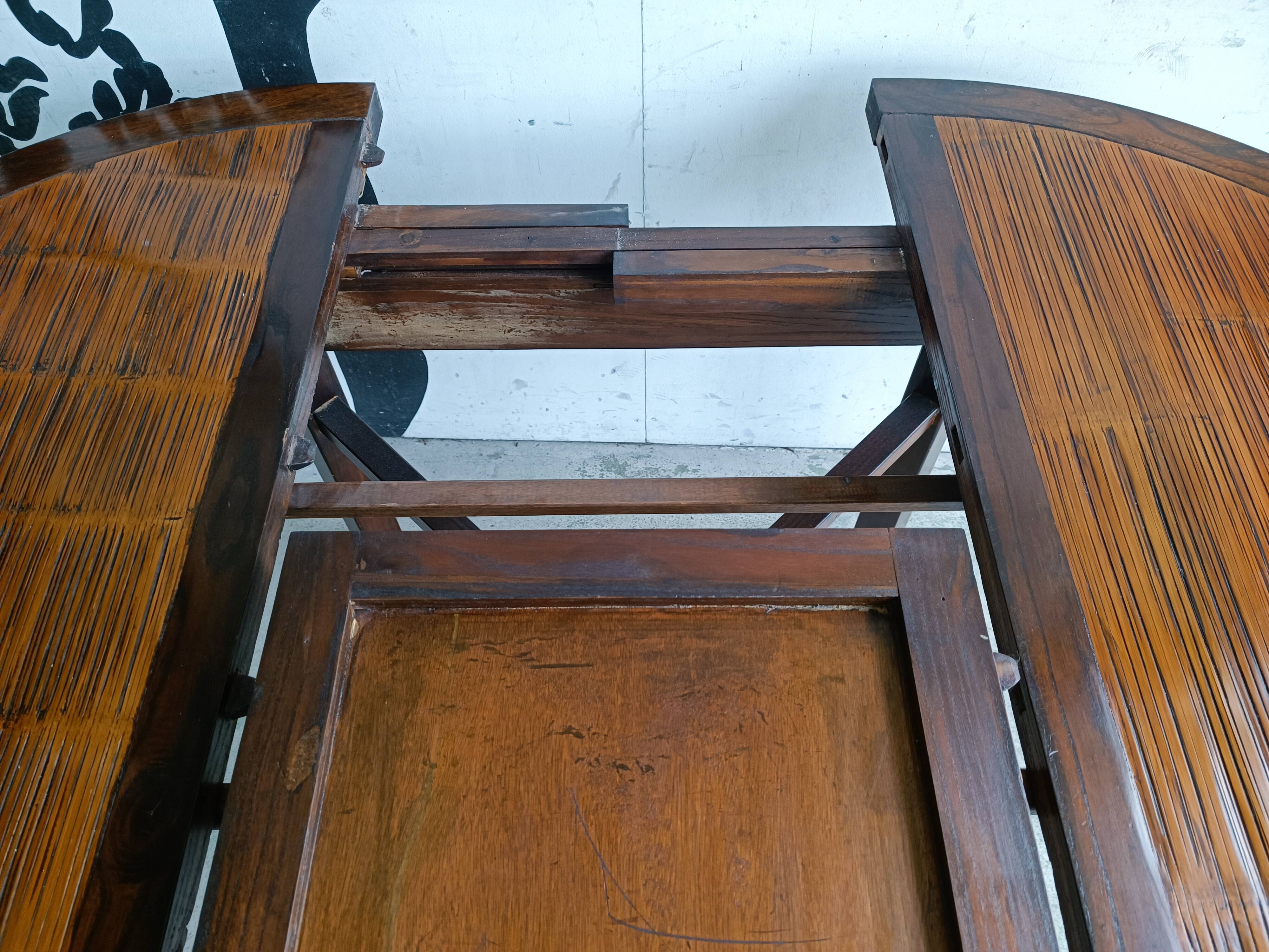 Round table + 4 chairs solid wood elm and bamboo set mag room furniture