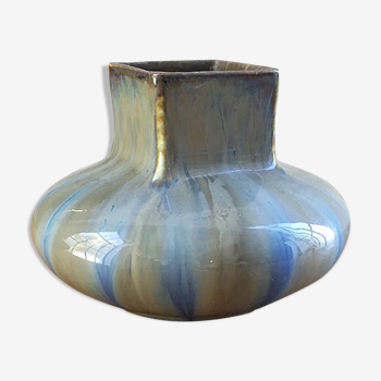 Small blue ceramic vase