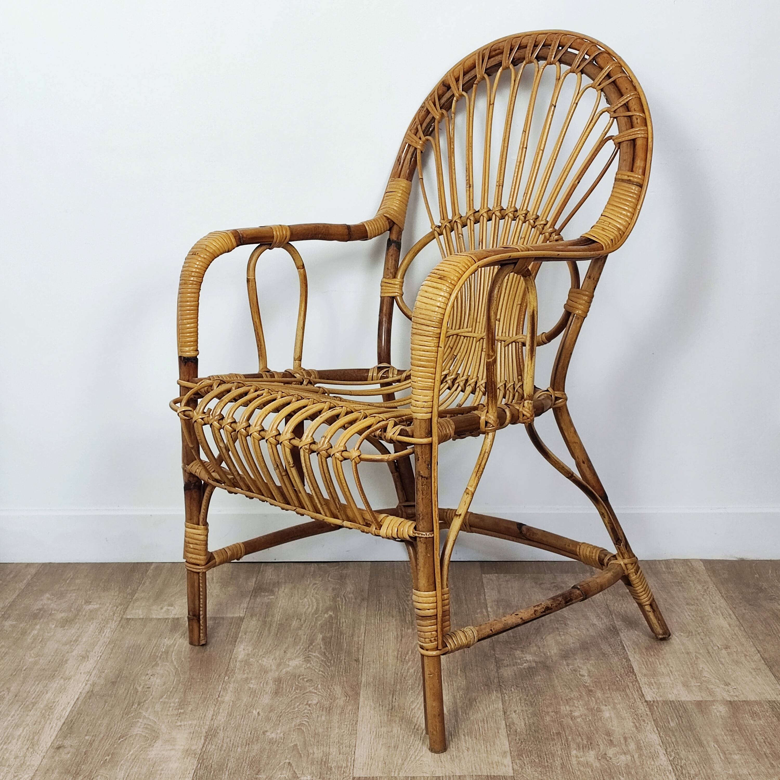 Rattan armchair 60'