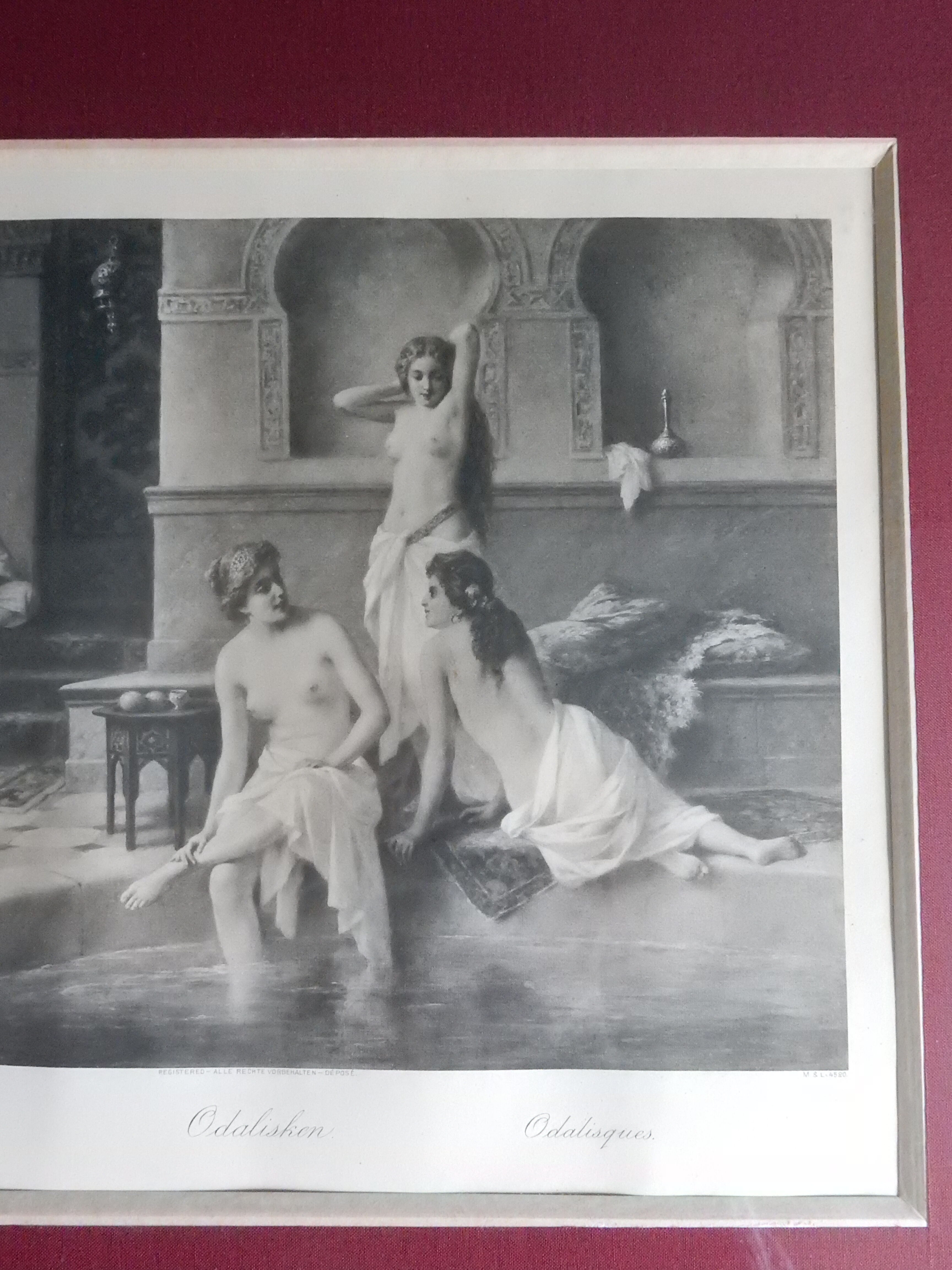 Odalisques engraving XIXth signed Luigi Crosio