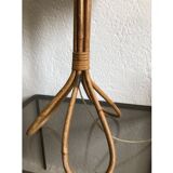 Vintage rattan tripod lamp