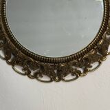 Round brass mirror from the 70s