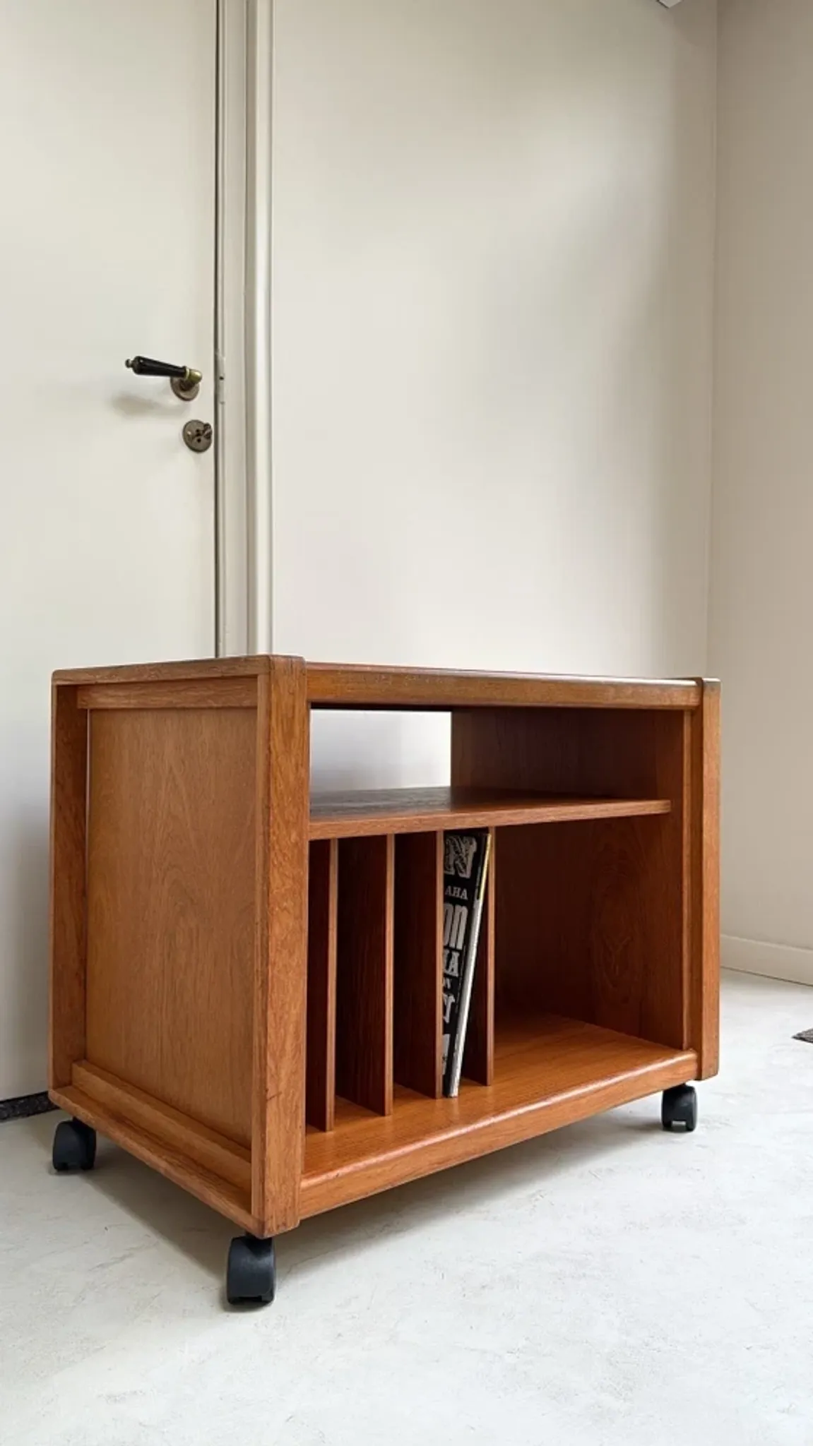 Vintage teak wood record player / audio cabinet
