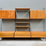 Mid century german teak floating wall unit by Dieter Hilker for Omnia, 1960s