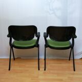Pair of green armchairs Models Vertebra by Giancarlo Piretti for Castelli 1976